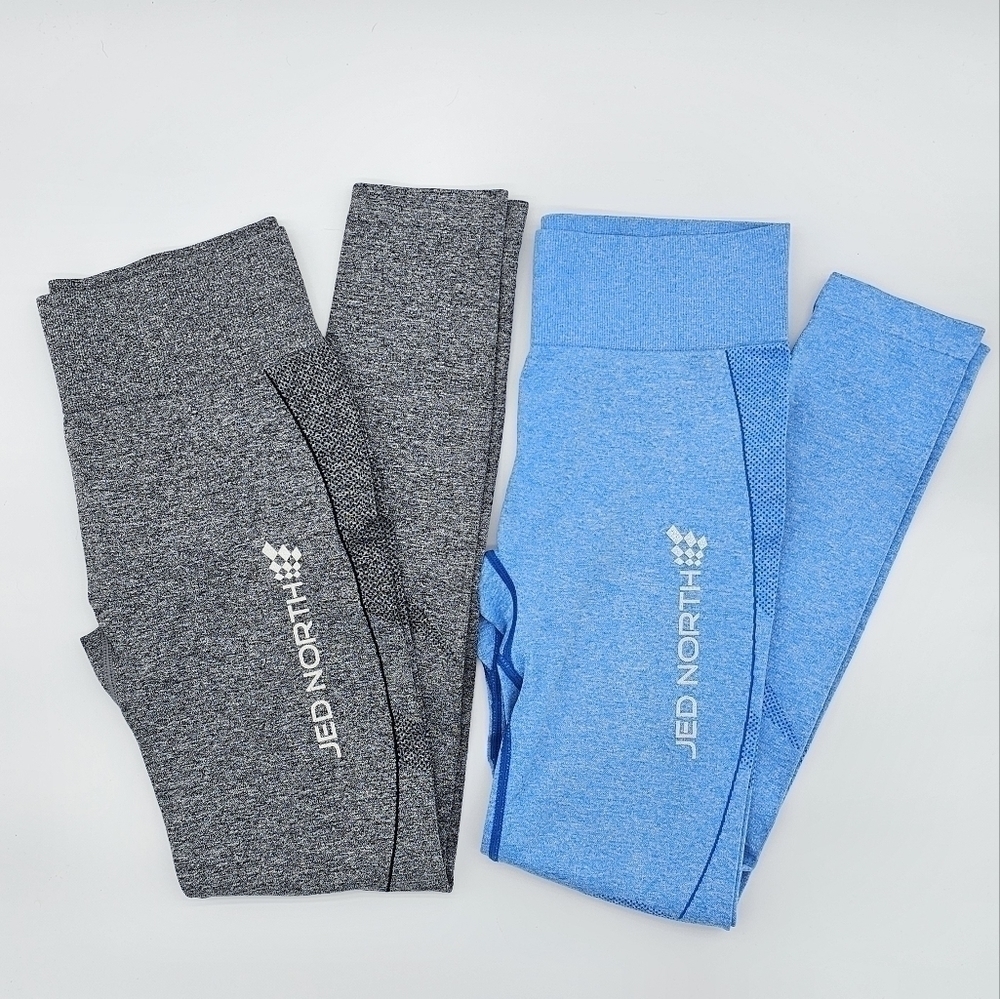 Jed North Workout Leggings Bundle (2) Blue & Grey Size Small